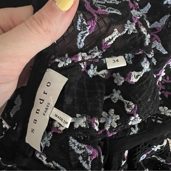 Sandro Inaya Guipure Embroidered Lace Midi Dress - Picture 8 of 9